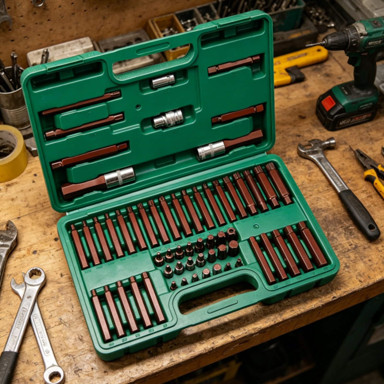 60 Pieces Star Drive Bit Set H - Auto Repair Shop avaliação e preço